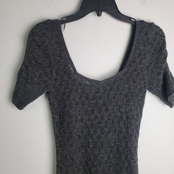 Free People Gray Knitted Mini Dress Size Small - Picture 3 of 9